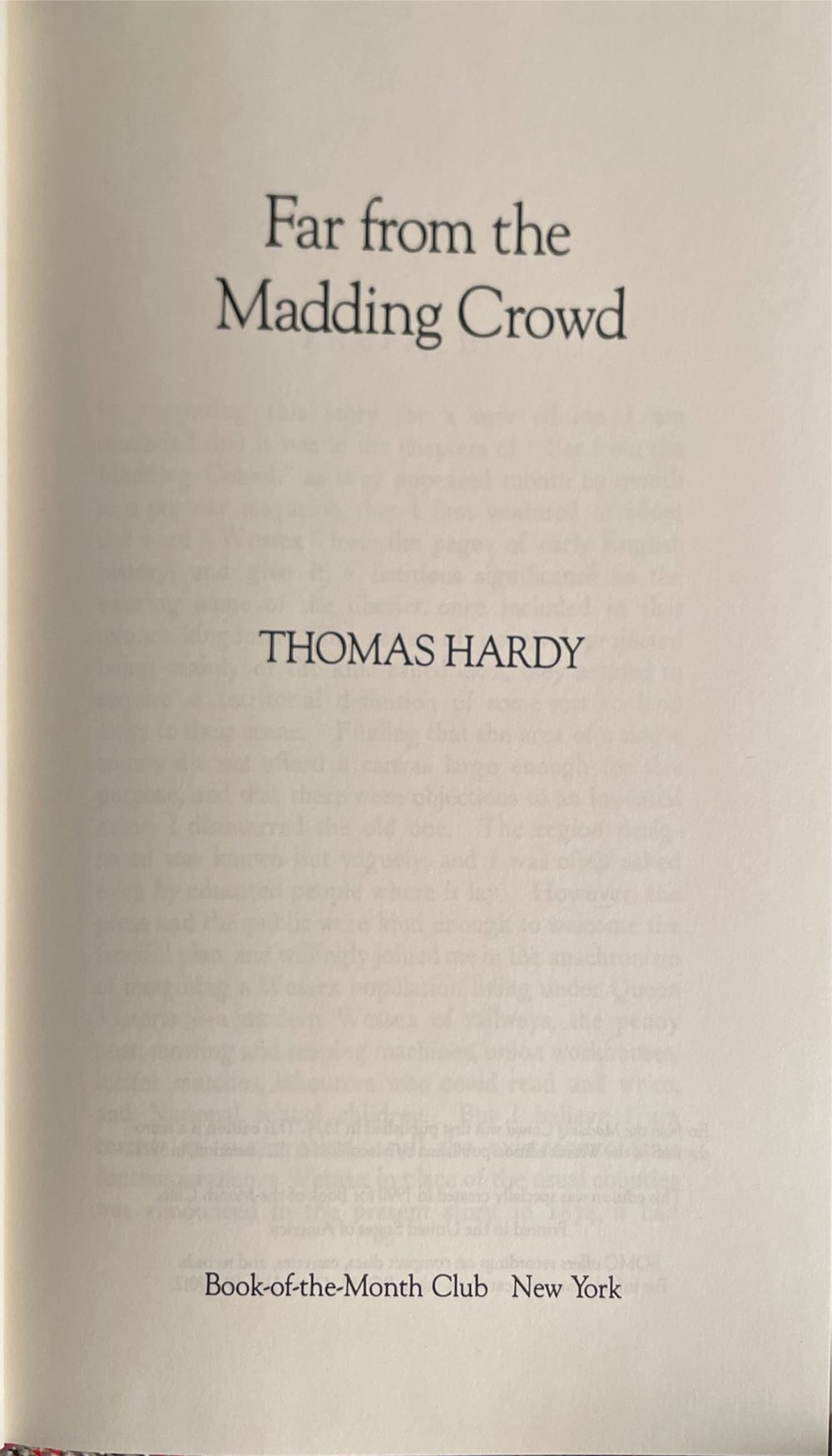 Far from the Madding Crowd - Thomas Hardy (Book of The Month Club - Hardcover) book collectible - Main Image 3