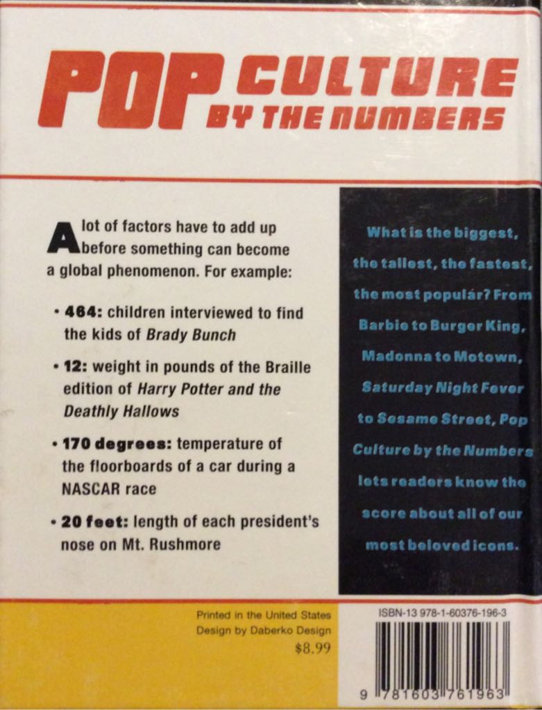 Pop Culture By The Numbers - David Hoffman (Tess Press - Hardcover) book collectible [Barcode 9781603761963] - Main Image 2