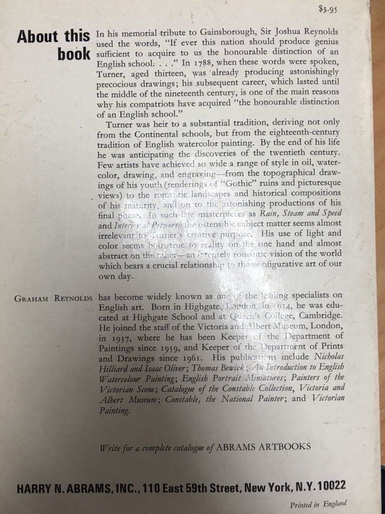 Turner  (Abrams Books) book collectible - Main Image 2