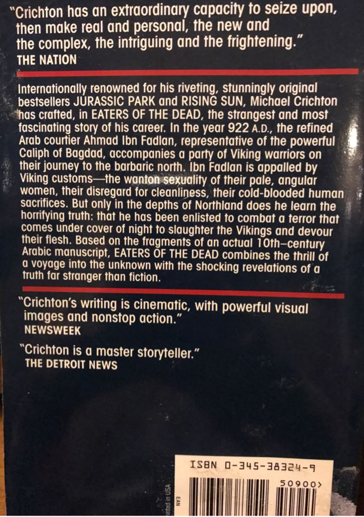 Eaters Of The Dead - Michael Crichton (Ballantine - Paperback) book collectible [Barcode 9780345383242] - Main Image 2