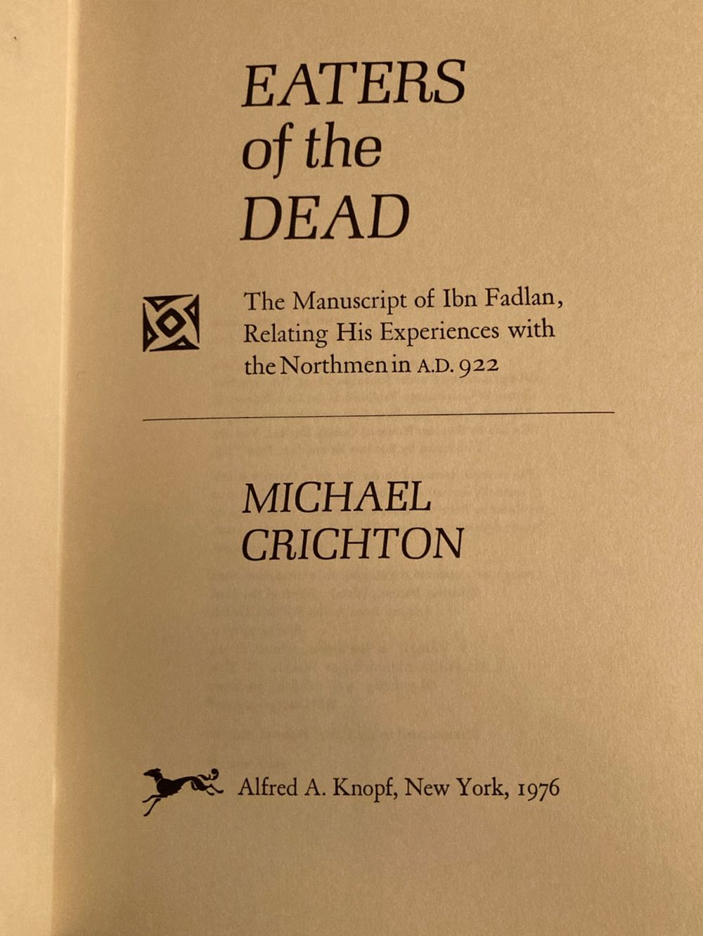 Eaters Of The Dead - Crichton, Michael (Alfred A. Knopf - Hardcover) book collectible - Main Image 3