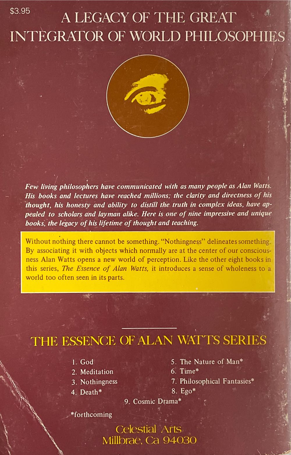 Nothingness - The Essence Of Alan Watts - Alan Watts (Celestial Arts - Paperback) book collectible [Barcode 0912310774] - Main Image 2