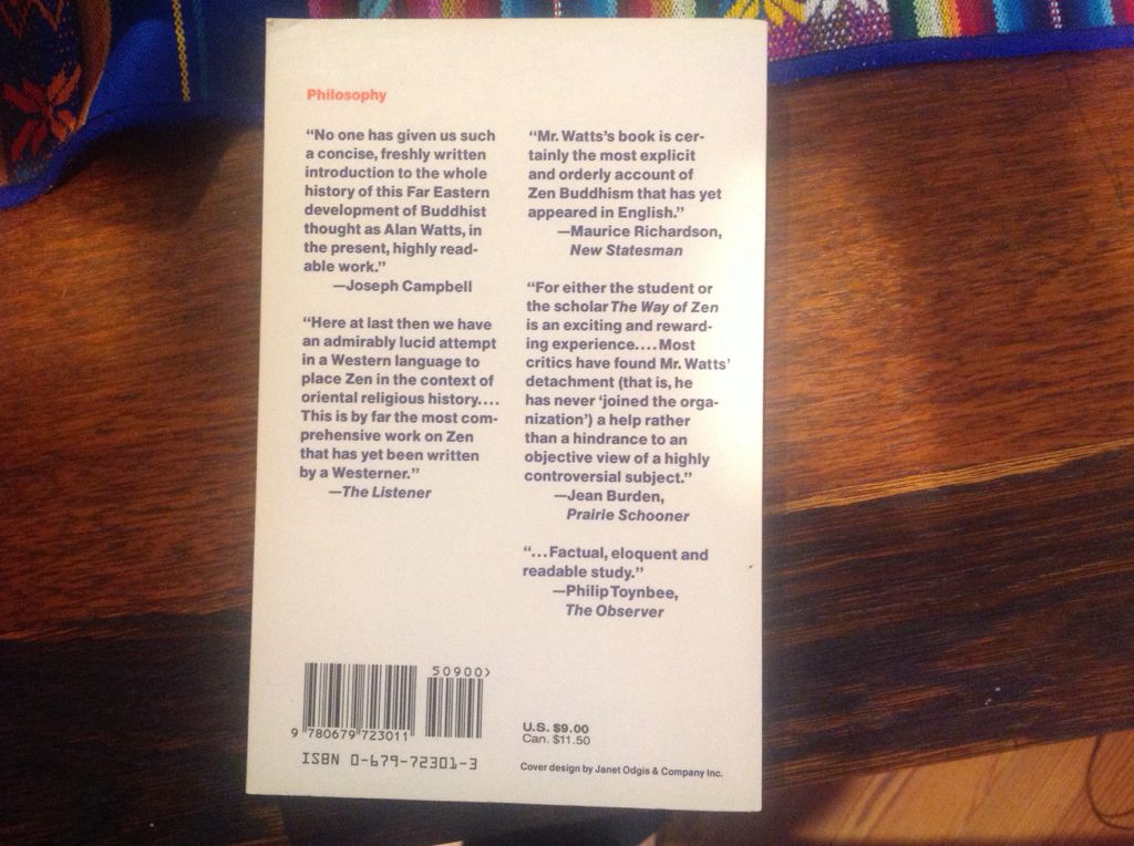 The Way Of Zen - Alan Watts (Vintage) book collectible [Barcode 9780679723011] - Main Image 2