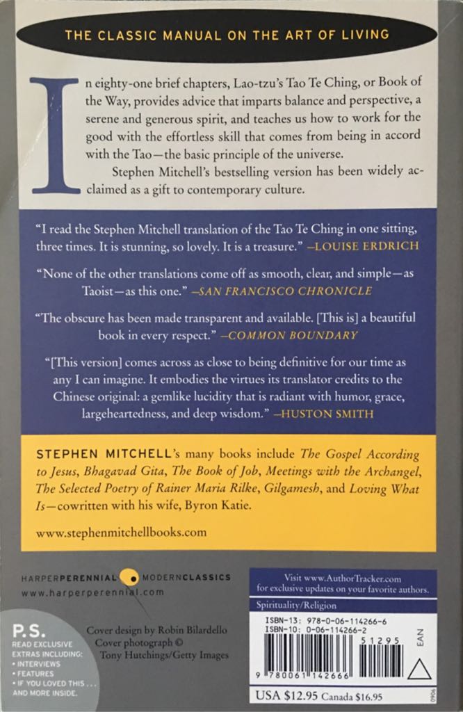 Tao Te Ching - Lao-Tzu (Harper Perennial Modern Classics - Paperback) book collectible [Barcode 9780061142666] - Main Image 2