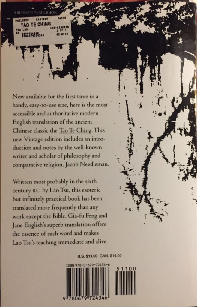 Tao Te Ching - Lao Tzu (Vintage - Paperback) book collectible [Barcode 9780679724346] - Main Image 2