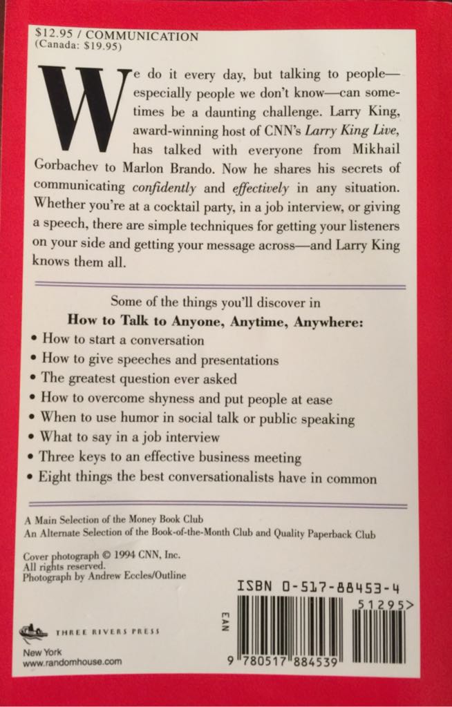 How To Talk To Anyone, Anytime, Anywhere - Larry King book collectible [Barcode 9780517884539] - Main Image 2
