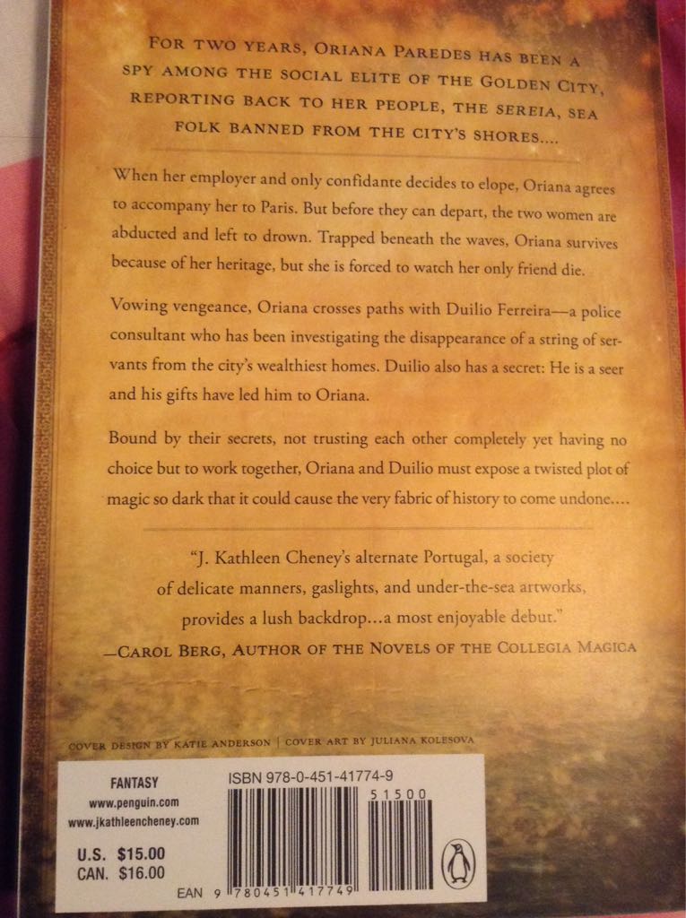 The Golden City - J. Kathleen Cheney (Roc - Paperback) book collectible [Barcode 9780451417749] - Main Image 2