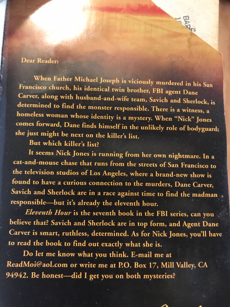 Eleventh Hour. - Catherine Coulter (Jove - Paperback) book collectible [Barcode 9780515135732] - Main Image 2