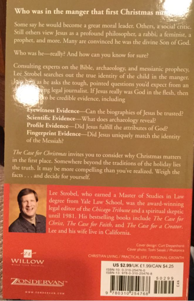 The Case For Christmas - Lee Strobel (Zondervan - Paperback) book collectible [Barcode 9780310254768] - Main Image 2