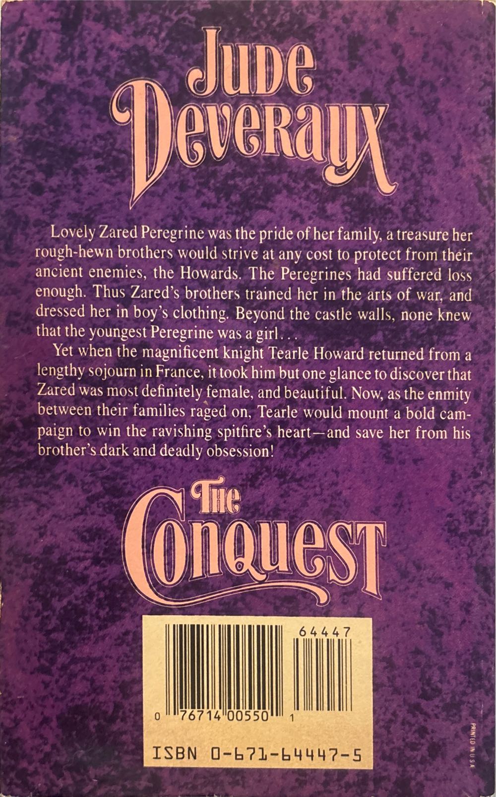 Conquest, The - Jude Deveraux (Pocket Star Books - Paperback) book collectible [Barcode 9780671644475] - Main Image 2