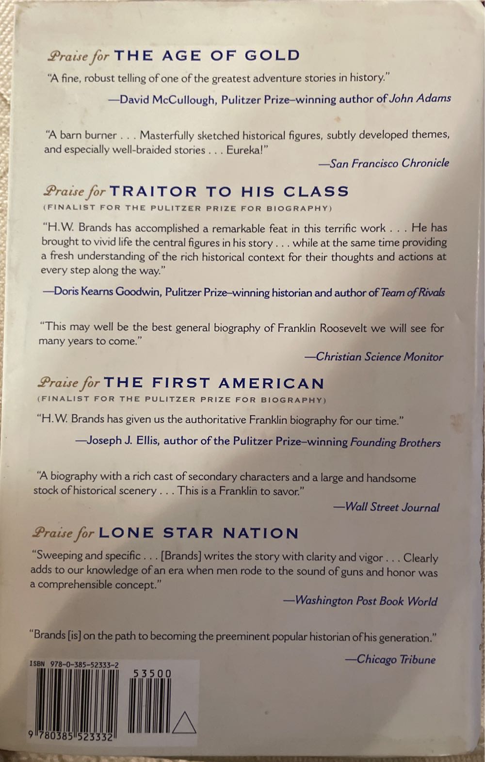 American Colossus - H.W. Brands (Doubleday - Hardcover) book collectible [Barcode 9780385523332] - Main Image 2