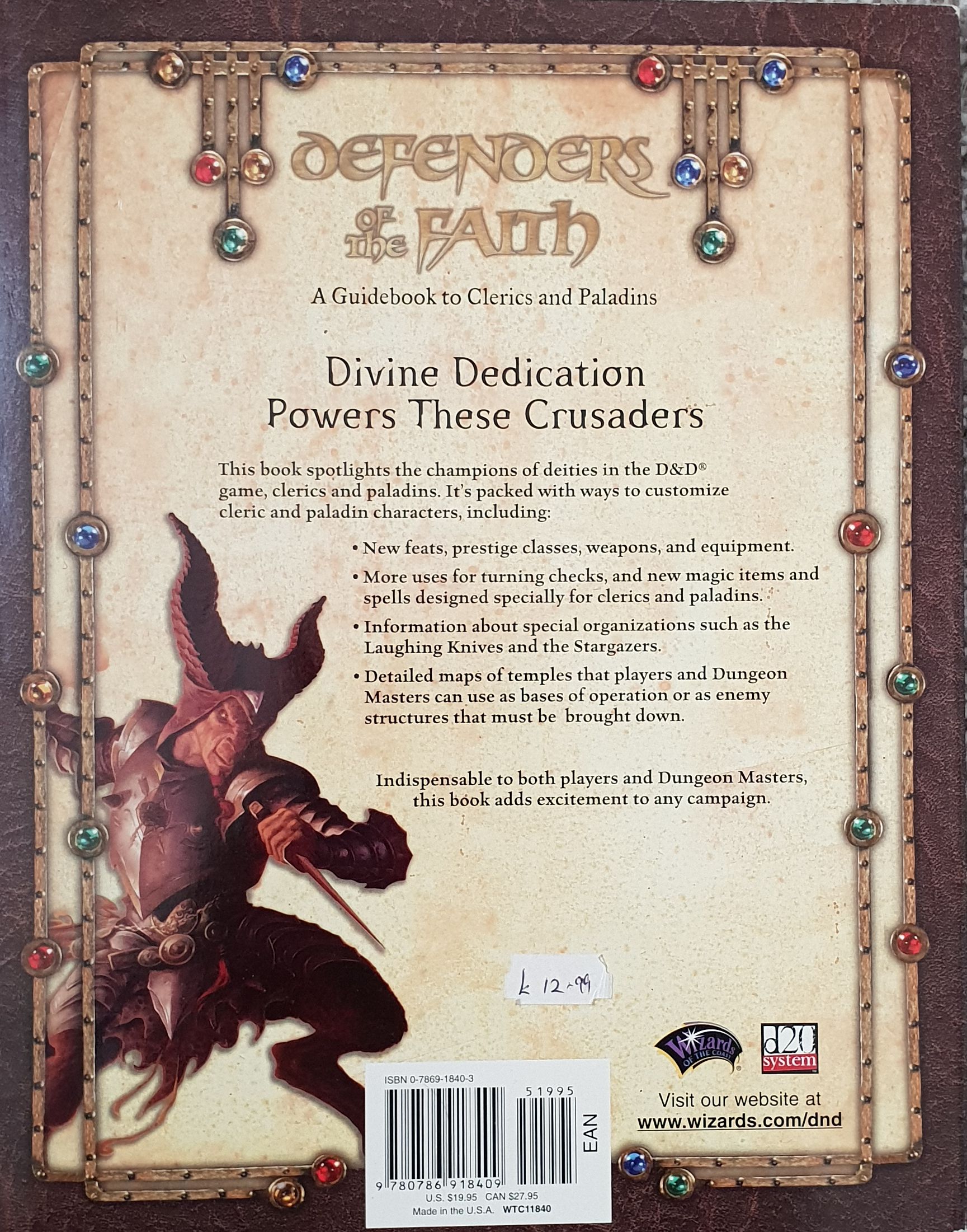 D&D 3e: Defenders of the Faith - Rich Redman (Wizards of the Coast - Paperback) book collectible [Barcode 9780786918409] - Main Image 2