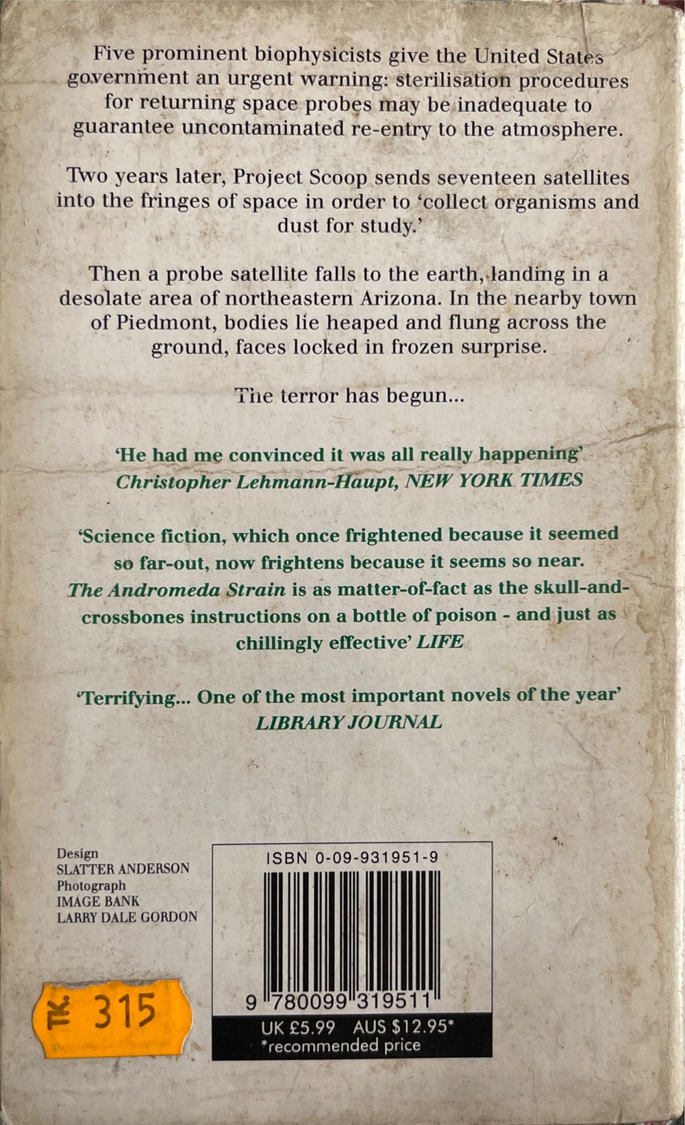 The Andromeda Strain - Michael Crichton (Arrow Books - Paperback) book collectible [Barcode 9780099319511] - Main Image 2