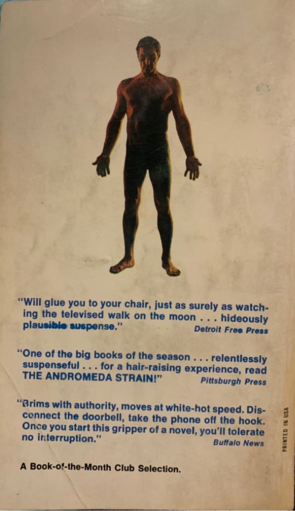 The Andromeda Strain - Michael Crichton (Dell Fiction - Paperback) book collectible [Barcode 9780440101994] - Main Image 2
