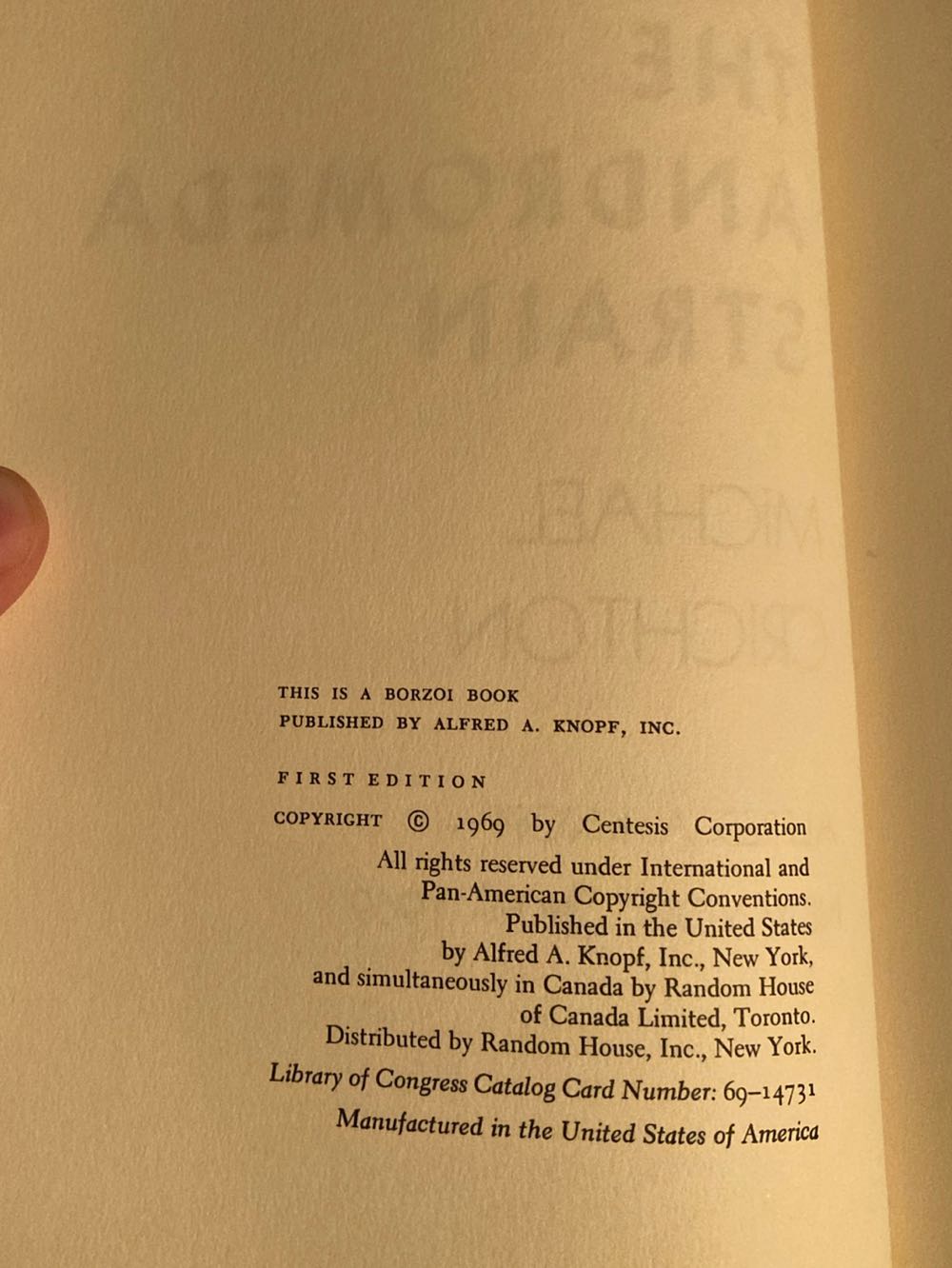 Andromeda Strain, The - Crichton, Michael (Alfred A. Knopf - Hardcover) book collectible - Main Image 4