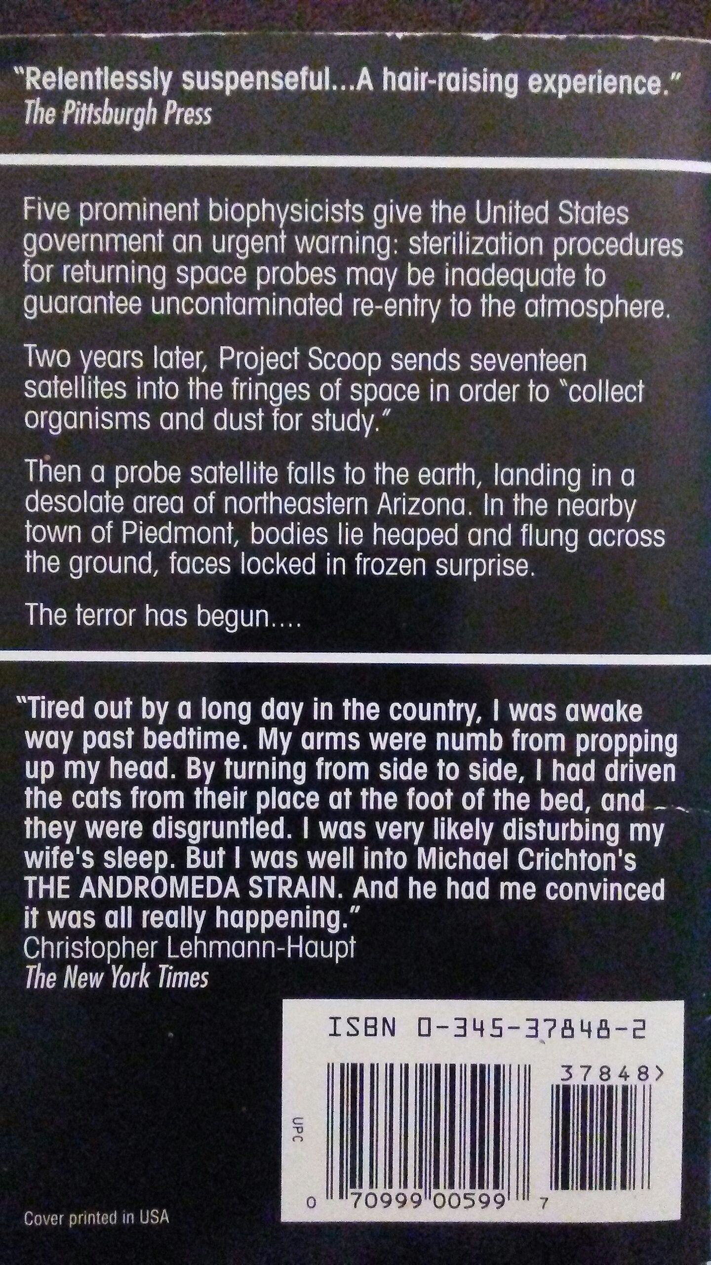 The Andromeda Strain - Michael Crichton (Ballantine Books - Paperback) book collectible - Main Image 2