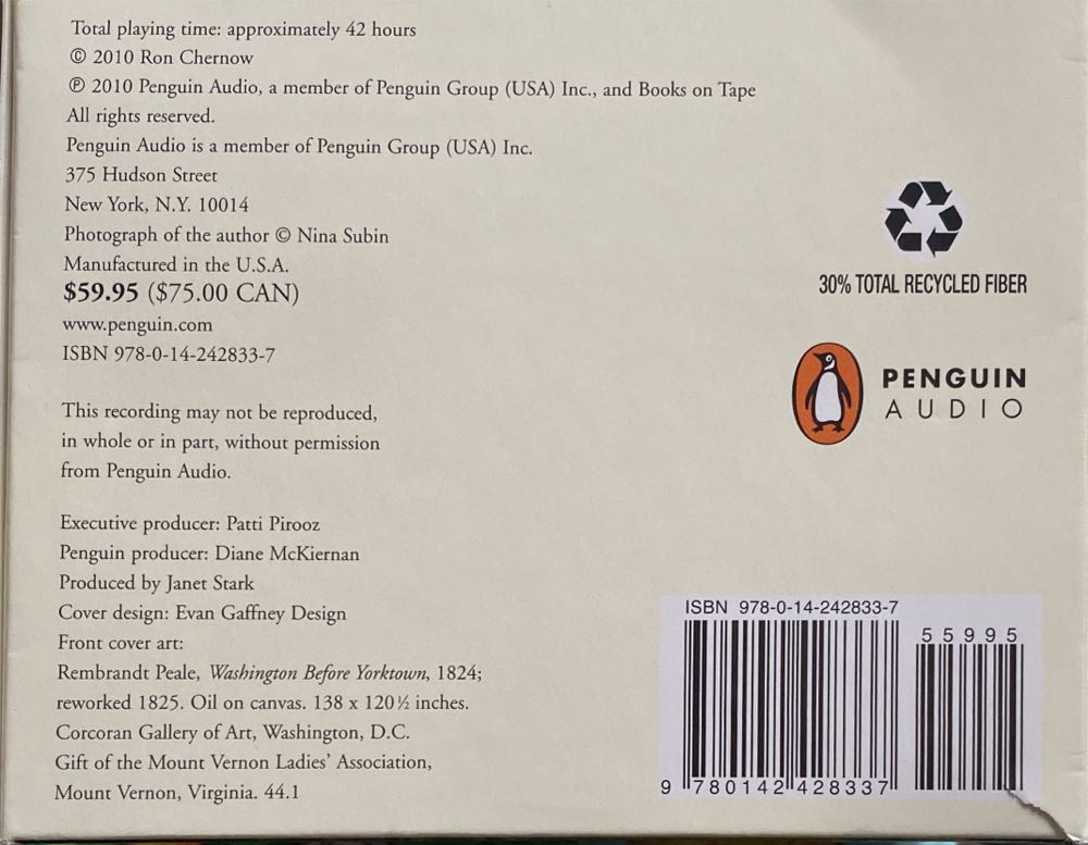 Washington a Life - Chernow, Ron (Penguin - Audiobook) book collectible - Main Image 4