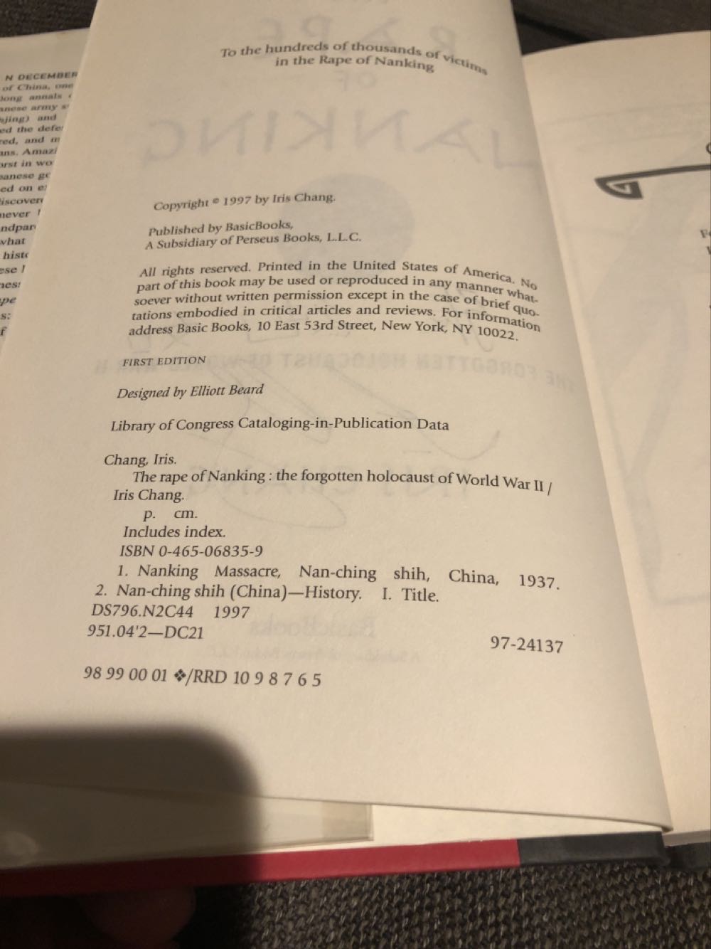 The Rape of Nanking - Iris Chang (BasicBooks - Hardcover) book collectible [Barcode 9780465068357] - Main Image 3