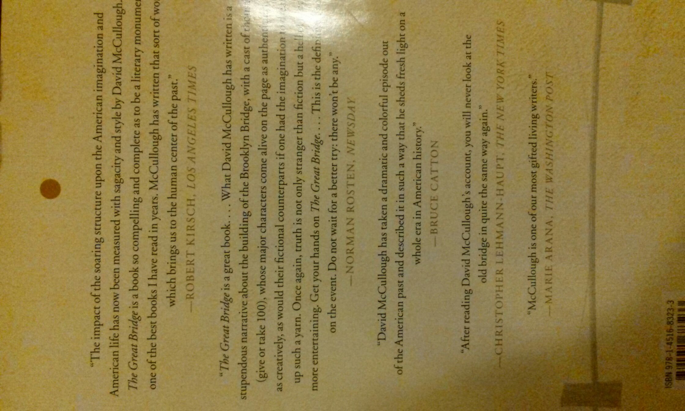 The Great Bridge - David McCullough (Simon & Schuster - Hardcover) book collectible [Barcode 9781451683233] - Main Image 2