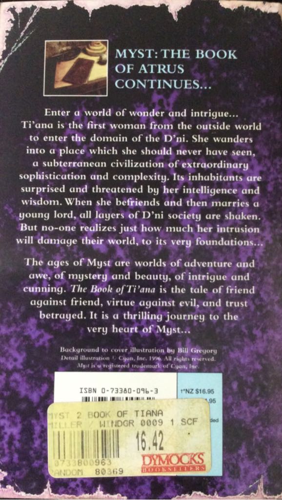 Myst: The Book Of TiAna  (Hyperion Books) book collectible [Barcode 9780733800962] - Main Image 2