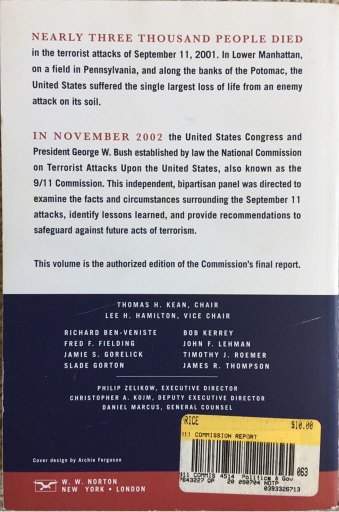 The 9/11 Commission Report - US Government (Government Printing Office) book collectible [Barcode 9780160723049] - Main Image 2
