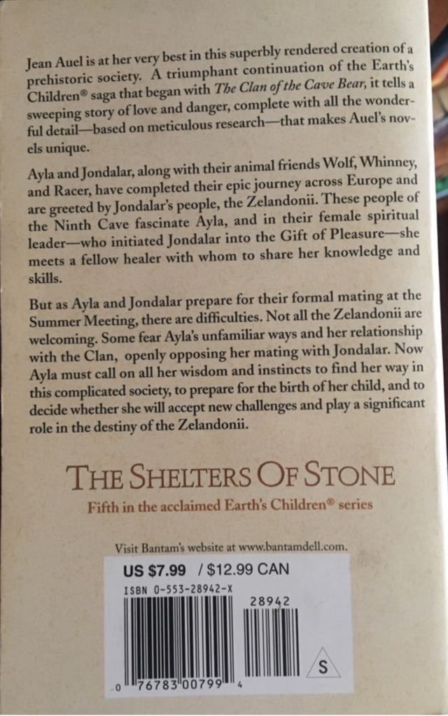 Book 5 The Shelters Of Stone - Jean M Auel (Coronet Books - Paperback) book collectible [Barcode 9780340821961] - Main Image 2