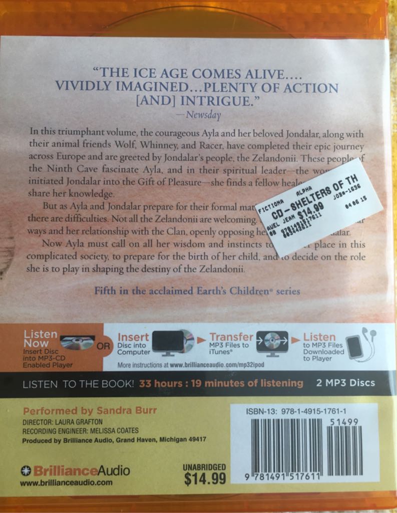 Shelters Of Stone, The - Jean Auel (Brilliance Audio - Audiobook) book collectible [Barcode 9781491517611] - Main Image 2