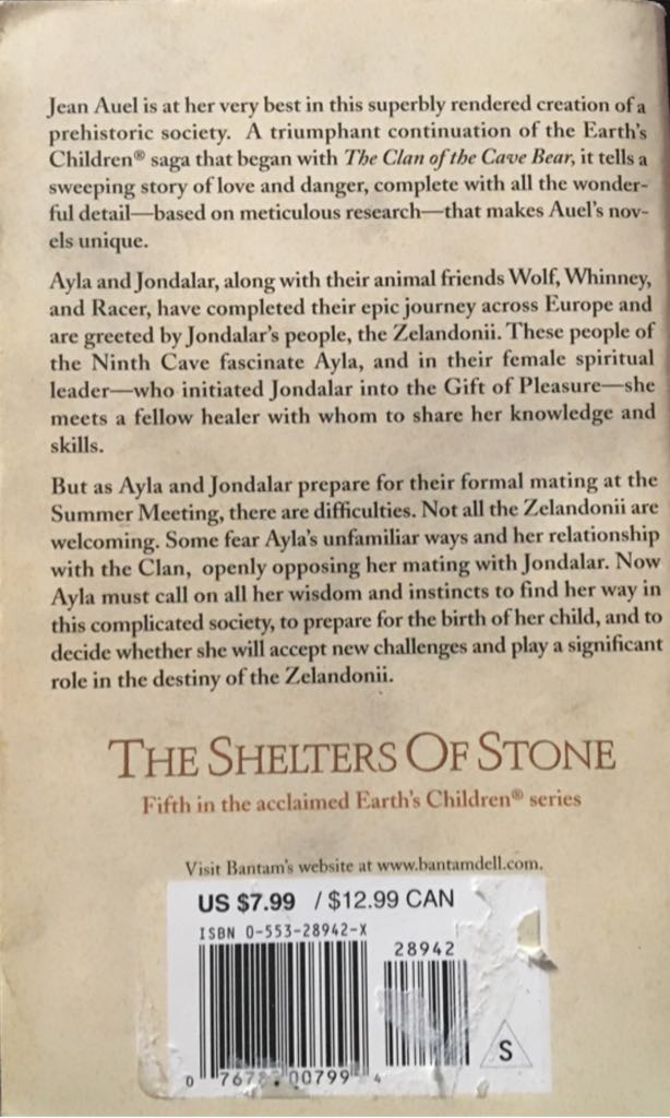 The Shelters Of Stone - M. Auel (A Bantam Book - Paperback) book collectible - Main Image 2