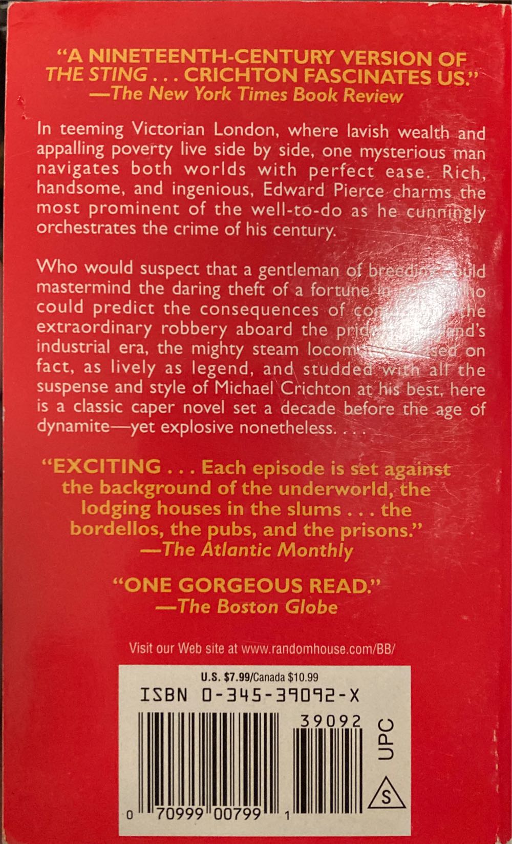 The Great Train Robbery - Michael Crichton (Bantam Books - Paperback) book collectible [Barcode 9780345390929] - Main Image 2