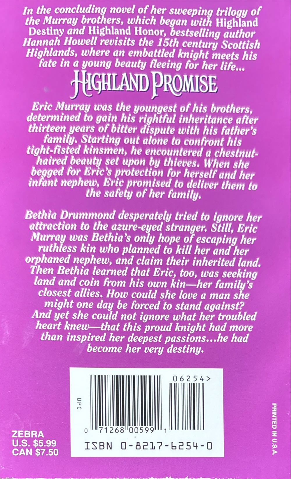 Highland Promise - Hannah Howell (Zebra Historical Romance - Audiobook) book collectible [Barcode 9780821762547] - Main Image 2