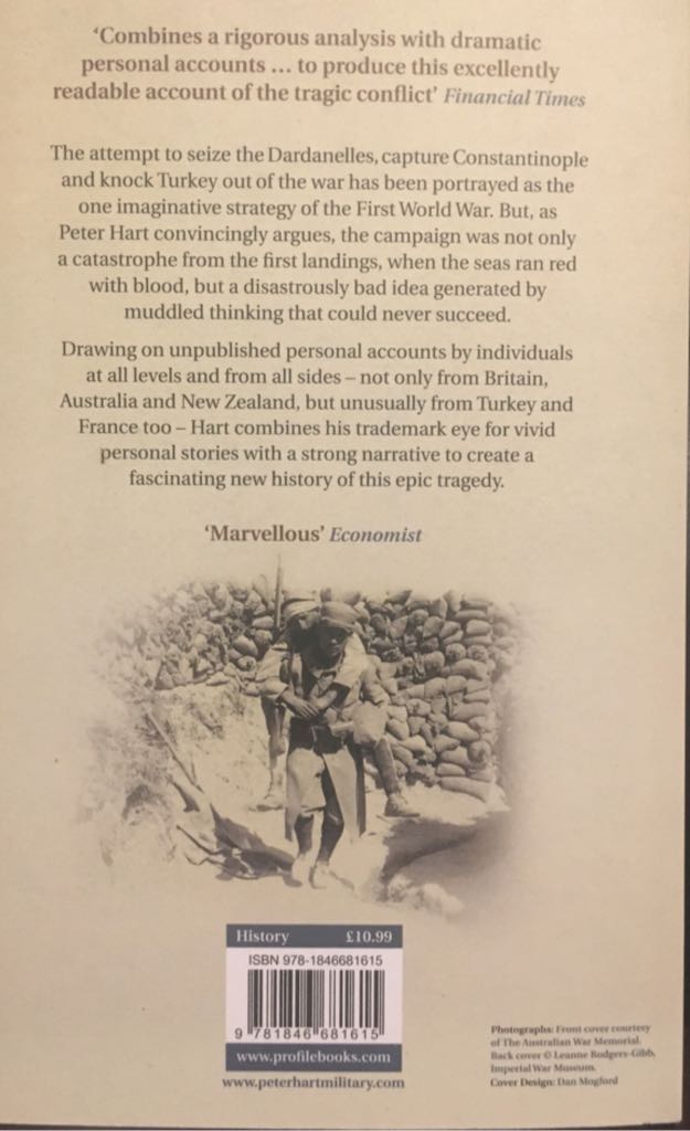 Gallipoli - Peter Hart (Profile Books) book collectible [Barcode 9781846681615] - Main Image 2