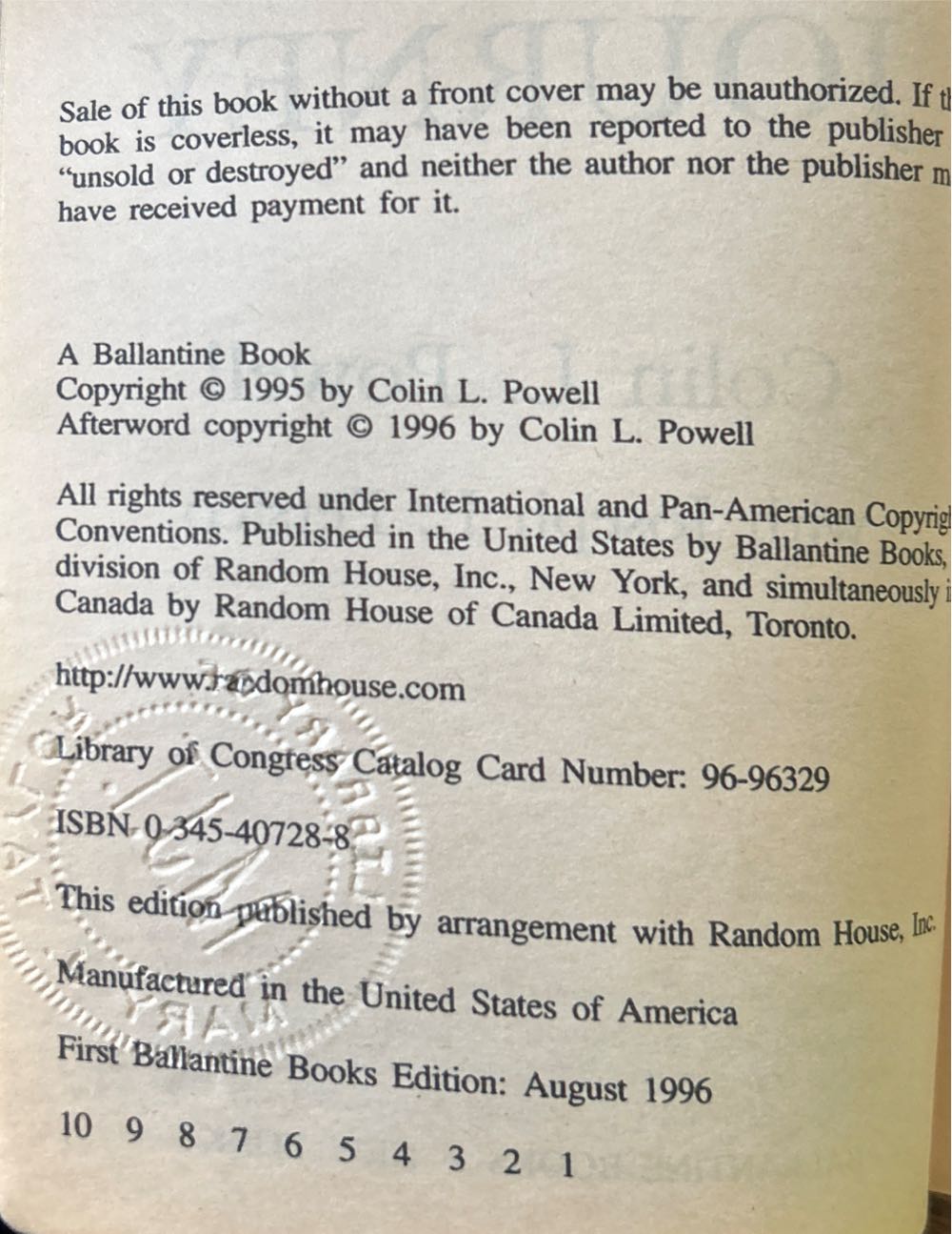 My American Journey - Colin Powell (Thorndike Pr - Paperback) book collectible [Barcode 9780345407283] - Main Image 3