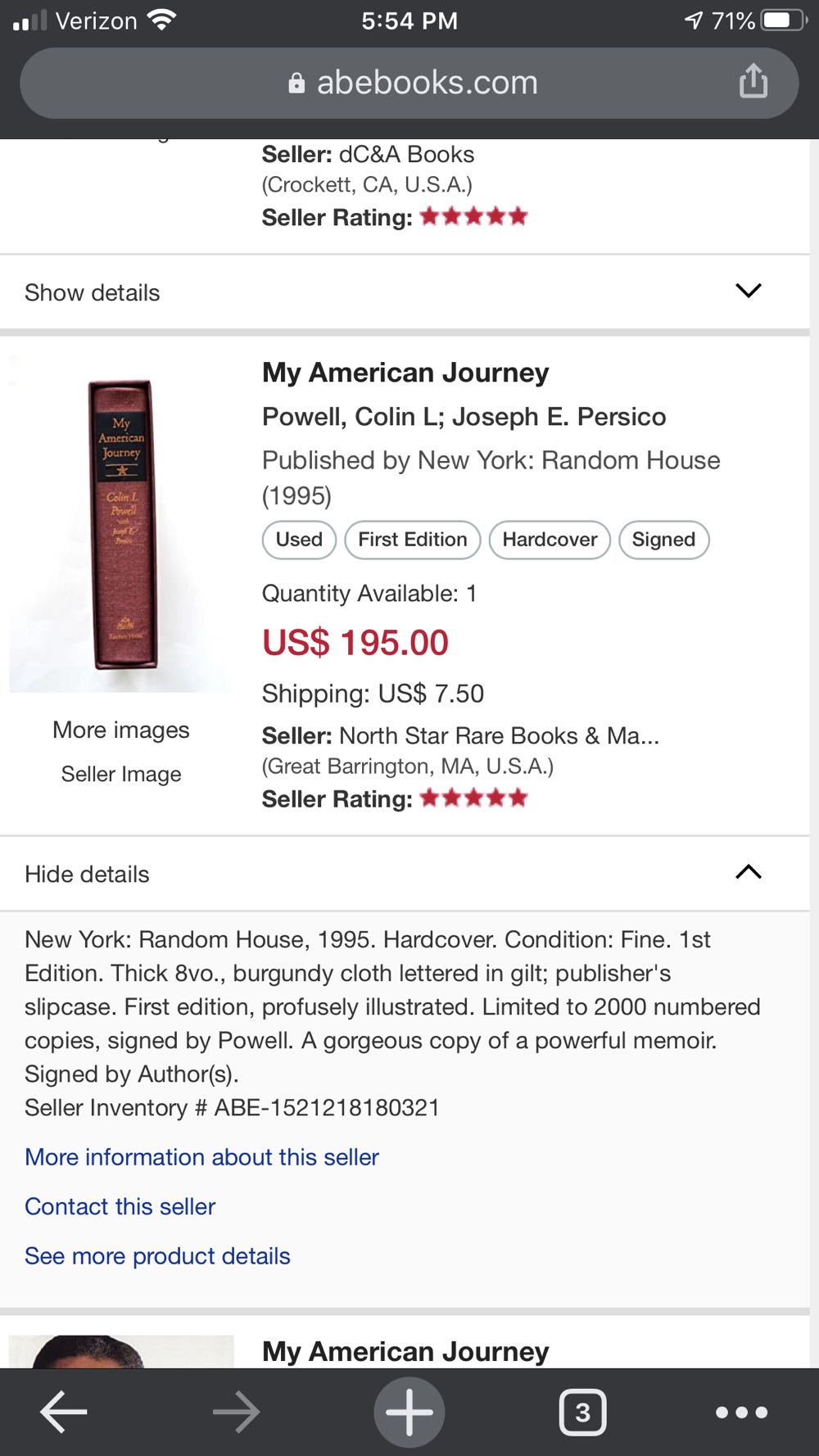 My American Journey - Colin L Powell (Random House - Hardcover) book collectible [Barcode 9780679432968] - Main Image 3