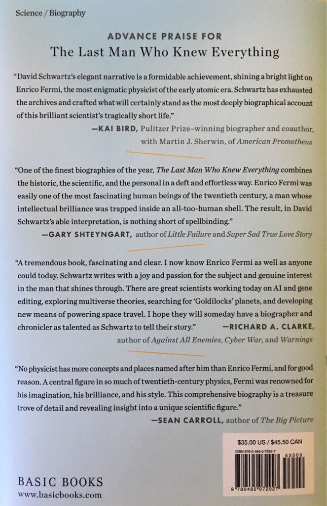 The Last Man Who Knew Everything - N Schwartz David (Basic Books - Hardcover) book collectible [Barcode 9780465072927] - Main Image 2