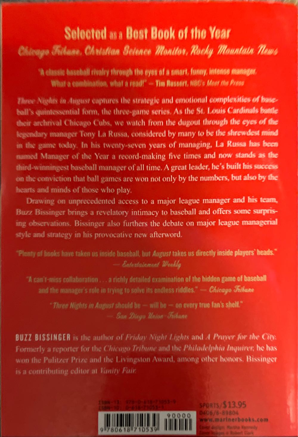 3 Nights In August - Buzz Bissinger (- Paperback) book collectible [Barcode 9780618710539] - Main Image 2