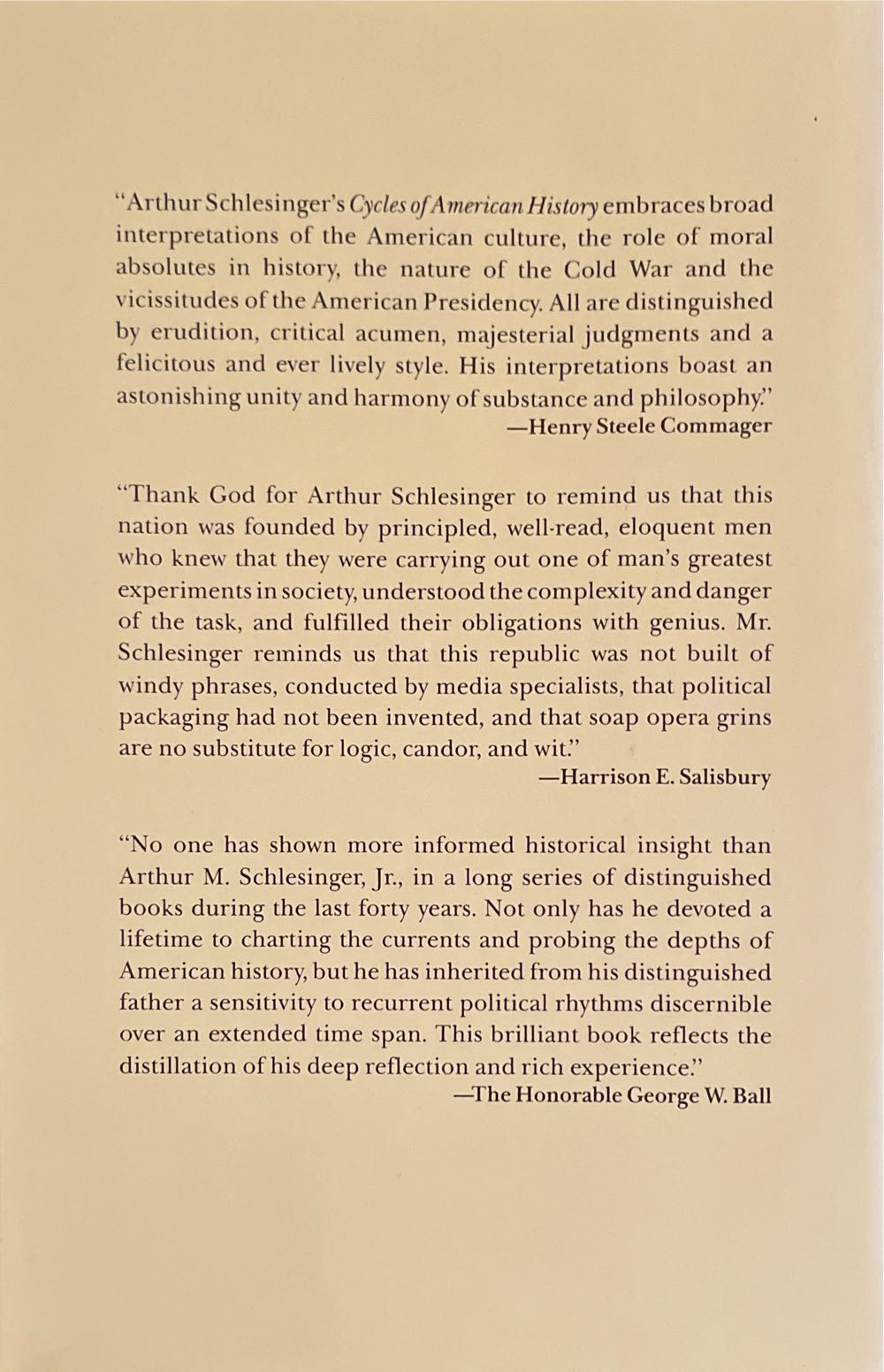The Cycles Of American History - Arthur Schlesinger (Houghthon Mifflin Company - Hardcover) book collectible [Barcode 9780140228106] - Main Image 2
