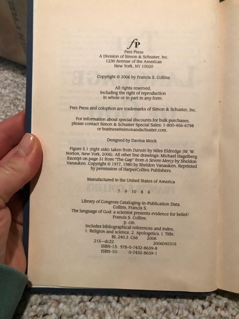 The Language Of God - Francis S. Collins (Simon and Schuster - Hardcover) book collectible [Barcode 9780743286398] - Main Image 2