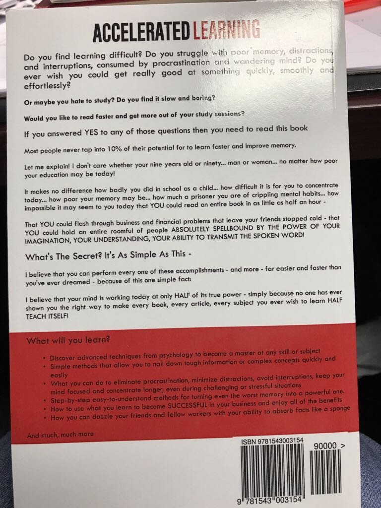 Accelerated Learning - James Horton (James Horton - Paperback) book collectible [Barcode 9781543003154] - Main Image 2