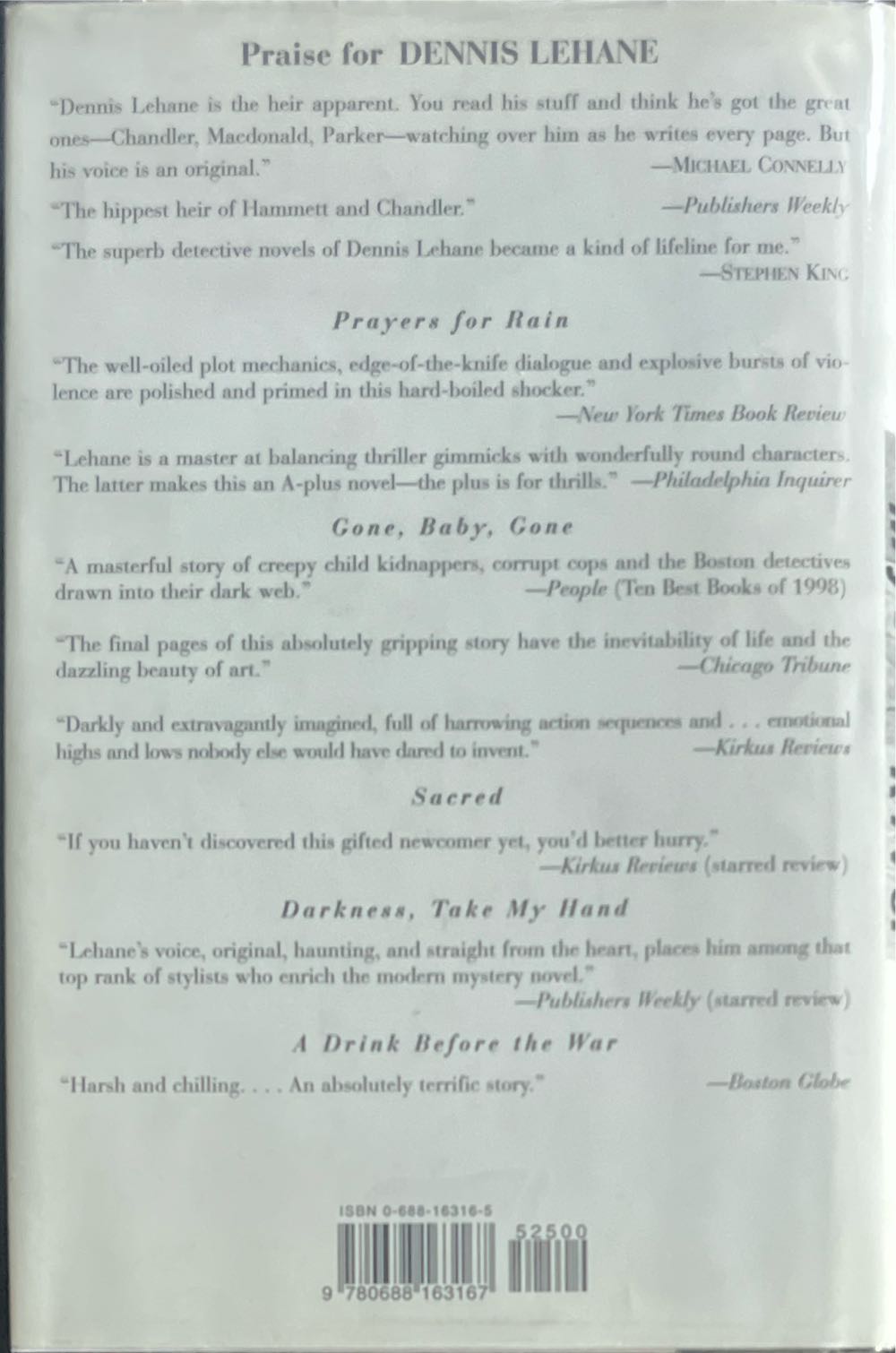 Mystic River - Dennis Lehane (Morrow - Hardcover) book collectible [Barcode 9780688163167] - Main Image 2