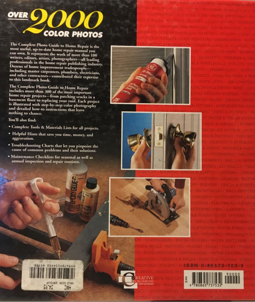 The Complete Photo Guide To Home Repair - None (Creative Pub Intl - Hardcover) book collectible [Barcode 9780865737532] - Main Image 2