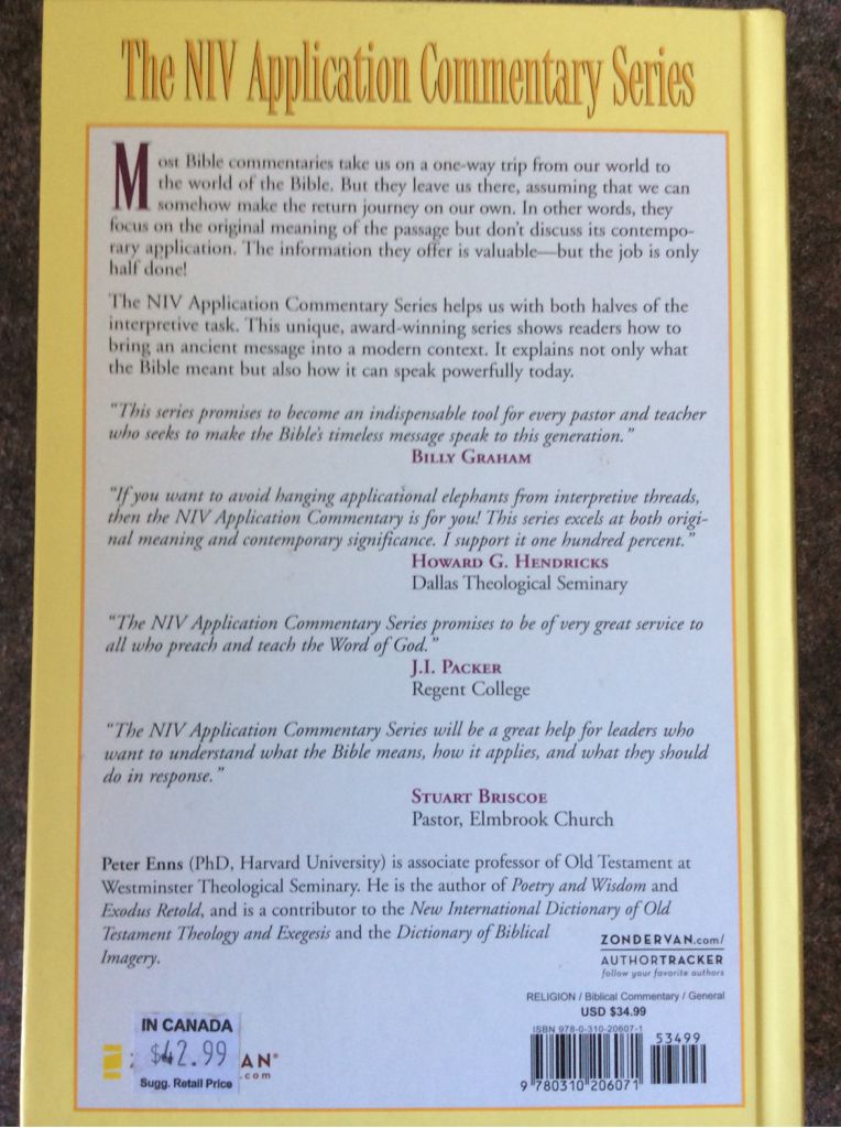 Exodus - Peter E. Enns (Zondervan - Hardcover) book collectible [Barcode 9780310206071] - Main Image 2