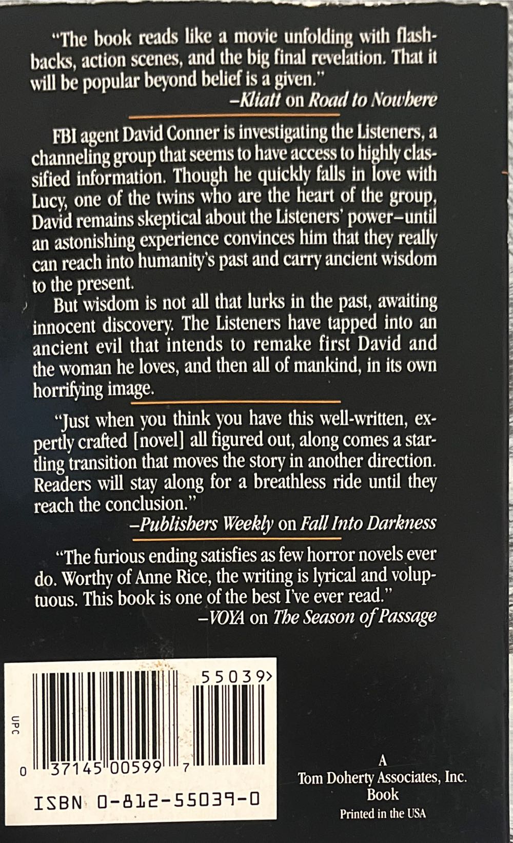 The Listeners - Christopher Pike (Tor - Paperback) book collectible [Barcode 9780812550399] - Main Image 3