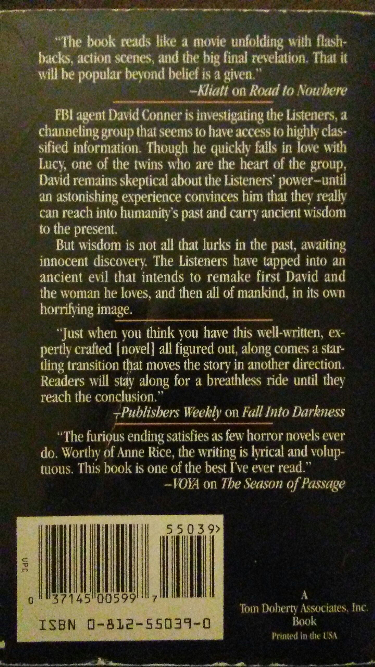 The Listeners - Christopher Pike (TOR Horror - Paperback) book collectible - Main Image 2