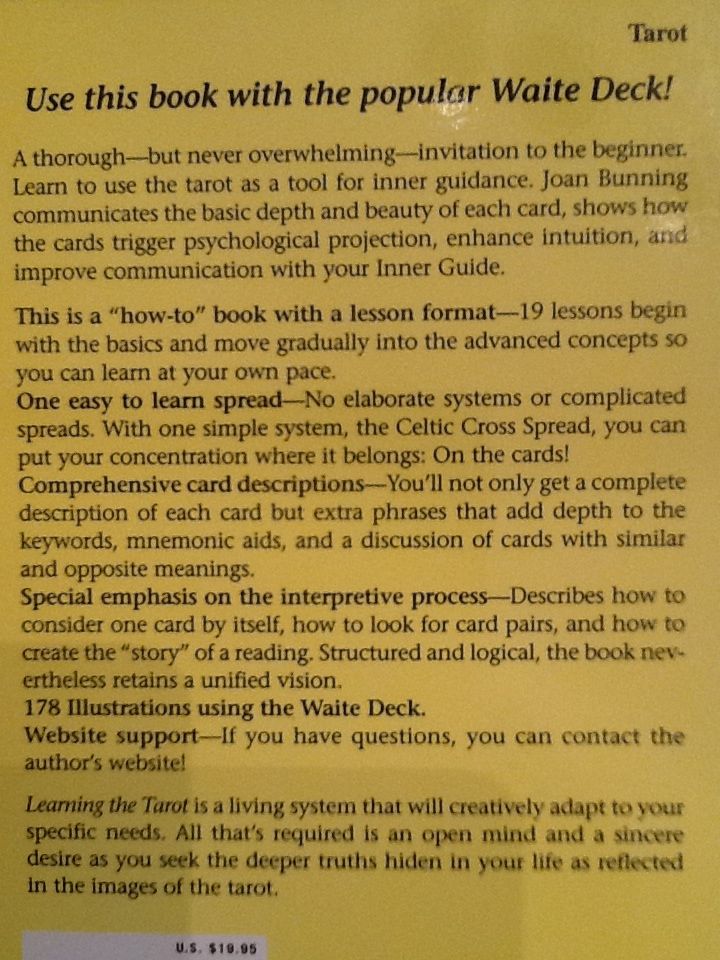 Learning The Tarot - Joan Bunning (- Paperback) book collectible [Barcode 9781578630486] - Main Image 2