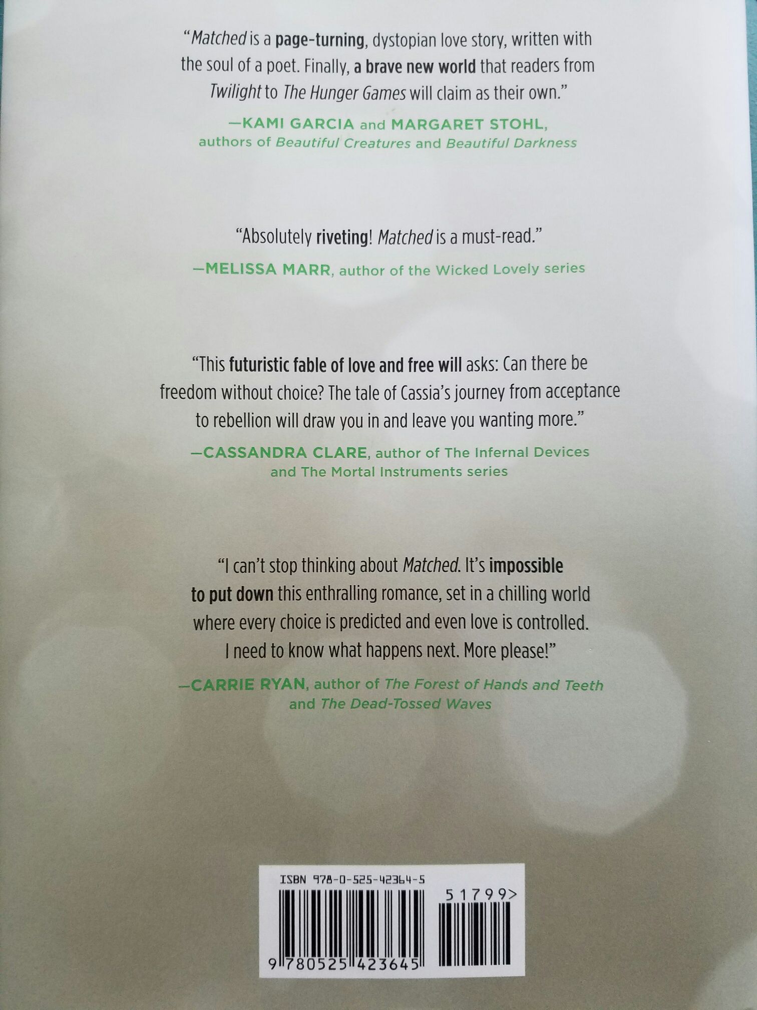 Matched - Ally Condie (Dutton Books for Young Readers - Hardcover) book collectible [Barcode 9780525423645] - Main Image 2