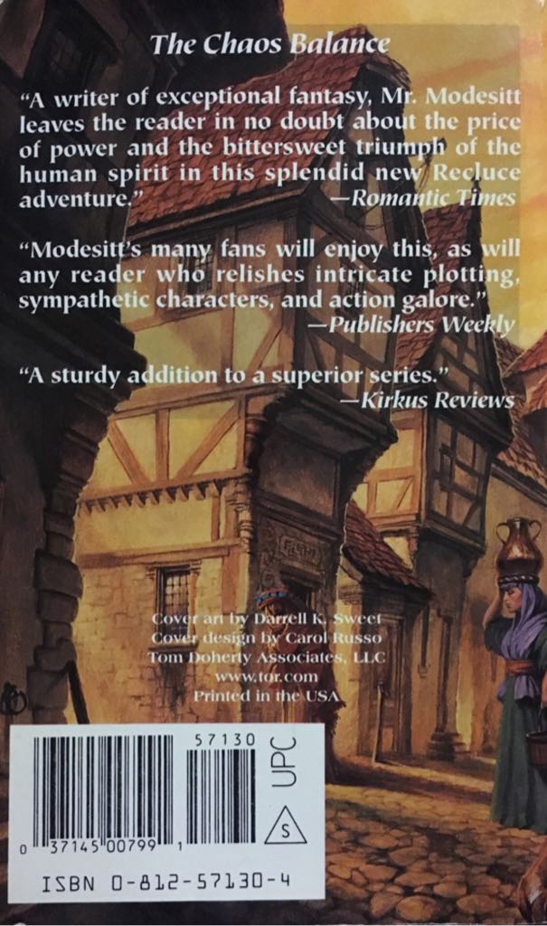 The Chaos Balance - L.E. Modesitt, Jr. (Tor - Paperback) book collectible [Barcode 9780812571301] - Main Image 2