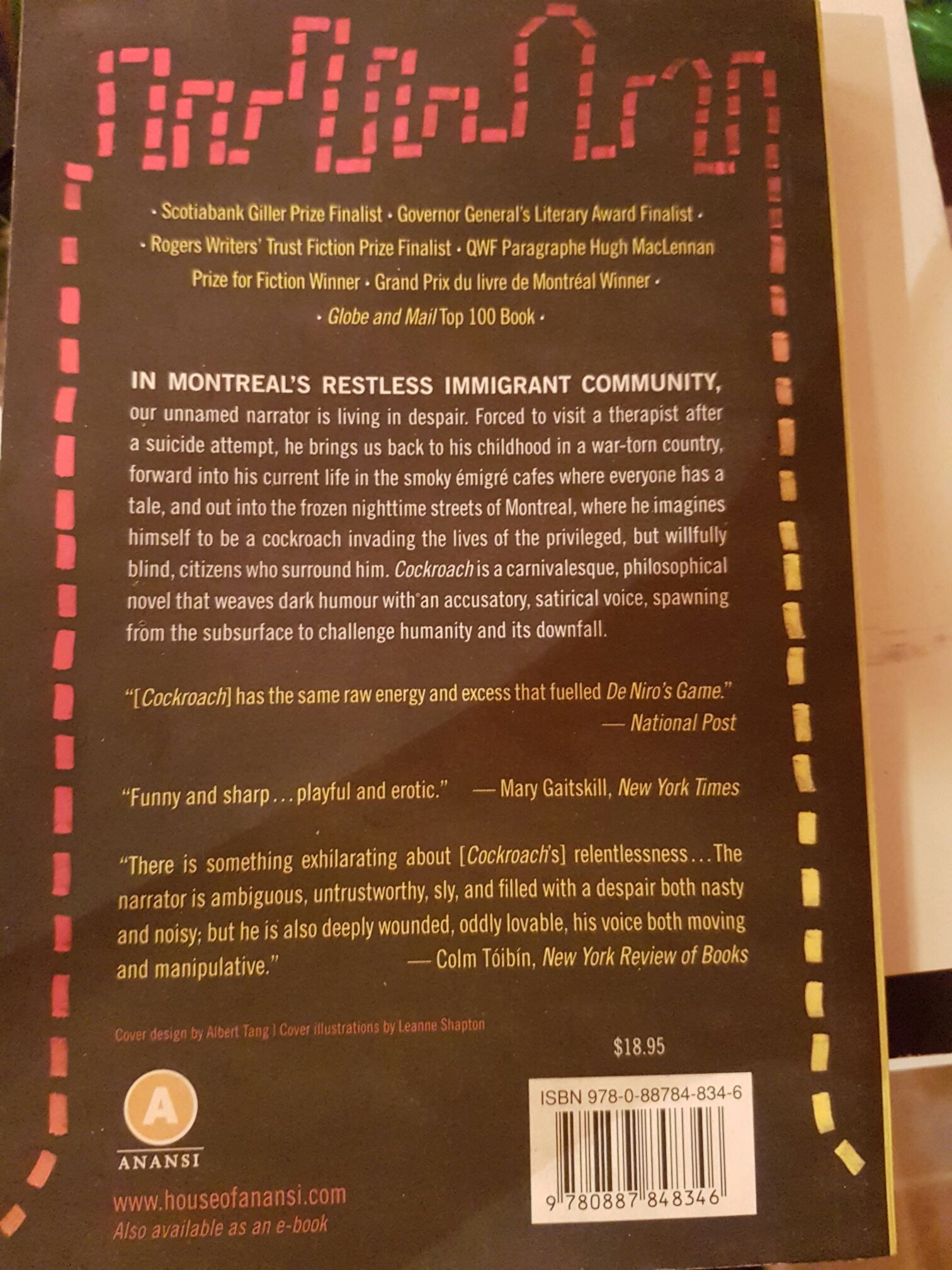 Cockroach - Rawi Hage (House of Anansi) book collectible [Barcode 9780887848346] - Main Image 2