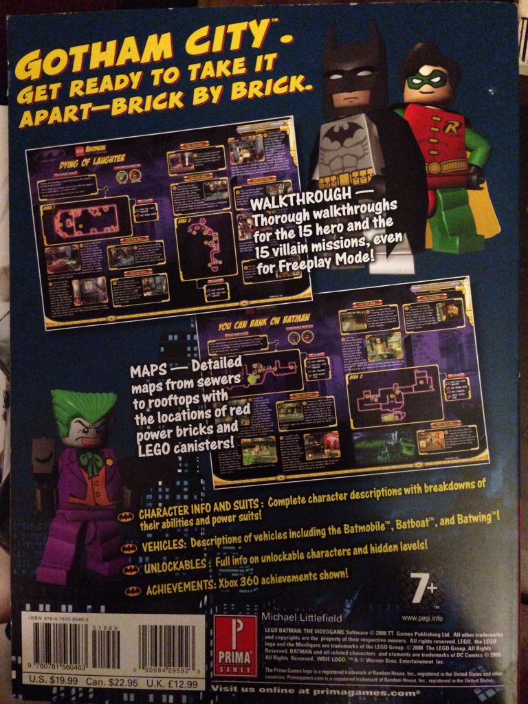 Lego Batman 1: The Video Game - Michael Littlefield (Prima Games - Paperback) book collectible [Barcode 9780761560463] - Main Image 2