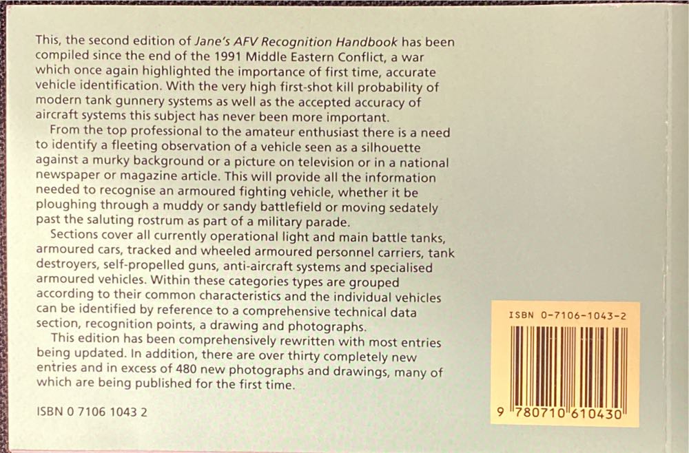 Janes AFV Recognition Handbook - Christopher F Foss (Janes - Paperback) book collectible [Barcode 9780710610430] - Main Image 2