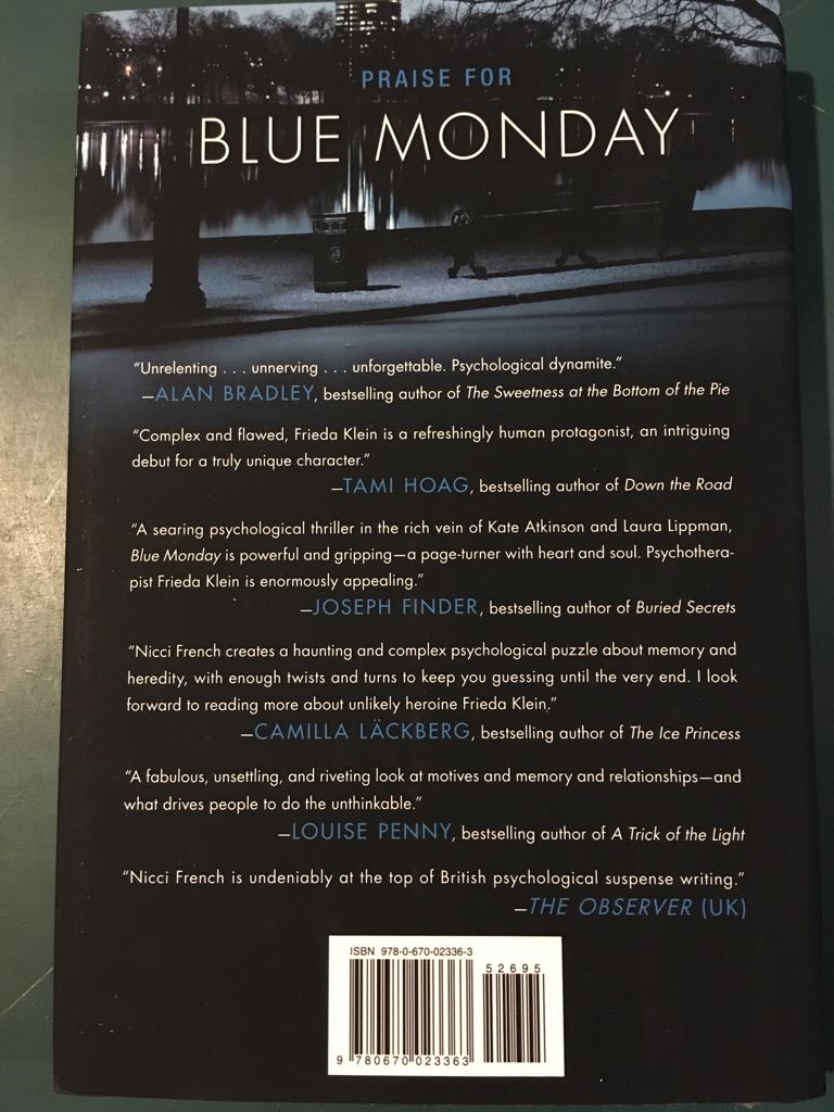 Blue Monday - Nicci French (- Paperback) book collectible [Barcode 9780670023363] - Main Image 2